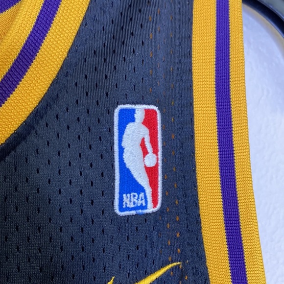 Nike Team Los Angeles Lakers Shaq O'Neal #34 Black Road Away Jersey XL + 2" RARE - Picture 5 of 13